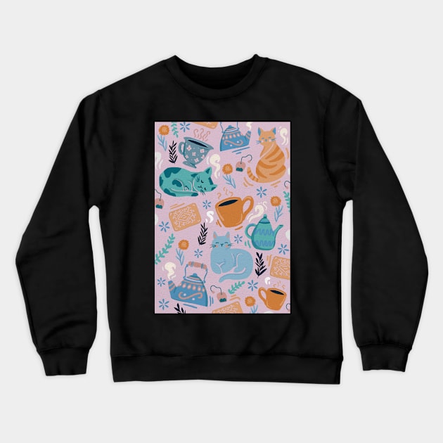 Tea Catty Crewneck Sweatshirt by chloeklbennett